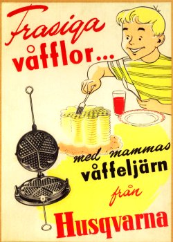 Våfflor med grädde och sylt